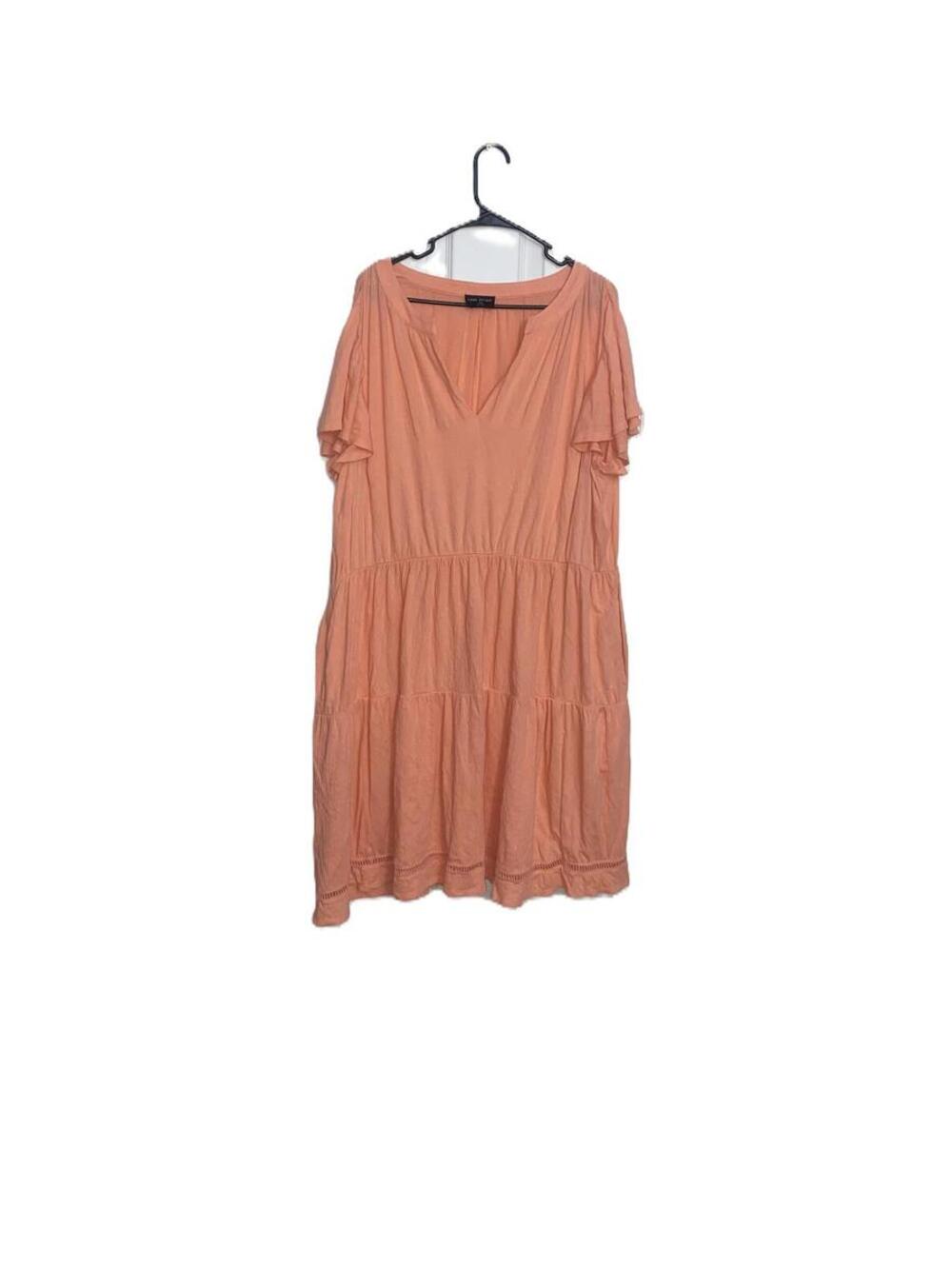 Lane Bryant Peach Tiered Boho Dress Coral Pink Plus Size 18/20 Cottagecore